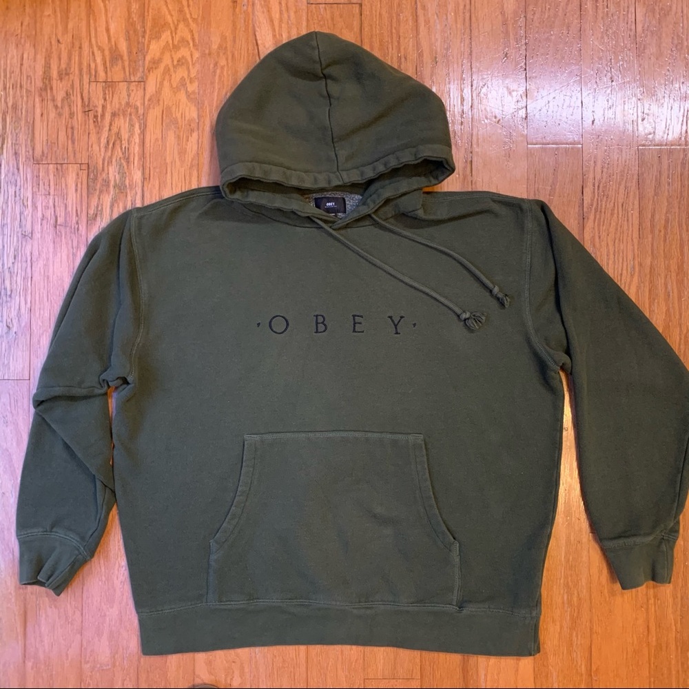 Obey Hoodie Sweatshirt Olive M